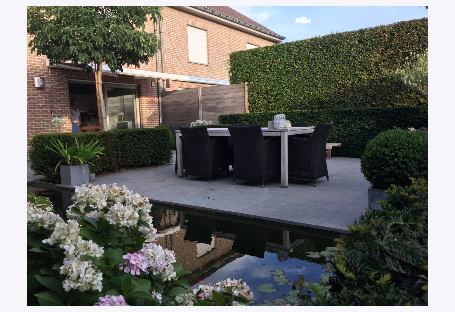 Aanleg vijver en terras te Deerlijk